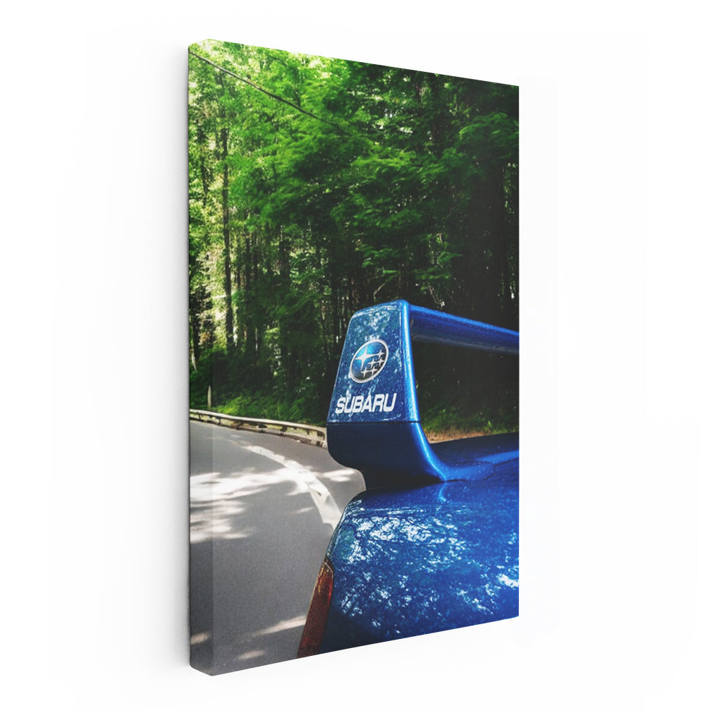 Blue Subaru WRX in Forest - Power and Precision