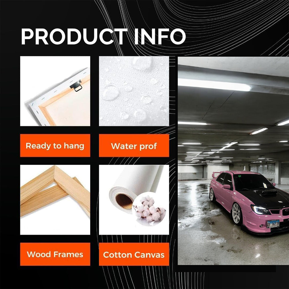 Subaru WRX in Pink: Stylish and Sporty in Underground Parking