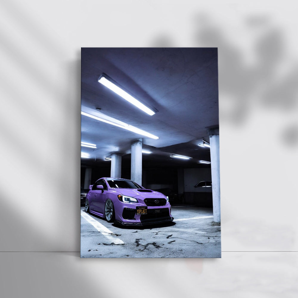 Vibrant Purple Subaru WRX Stands Out in Parking Lot - Bold Ride
