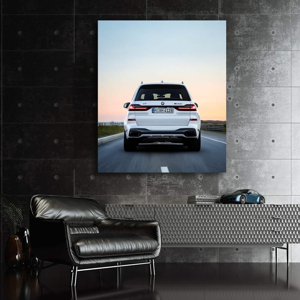 Rear View of Elegant White BMW X7 M50 - Power Meets Style