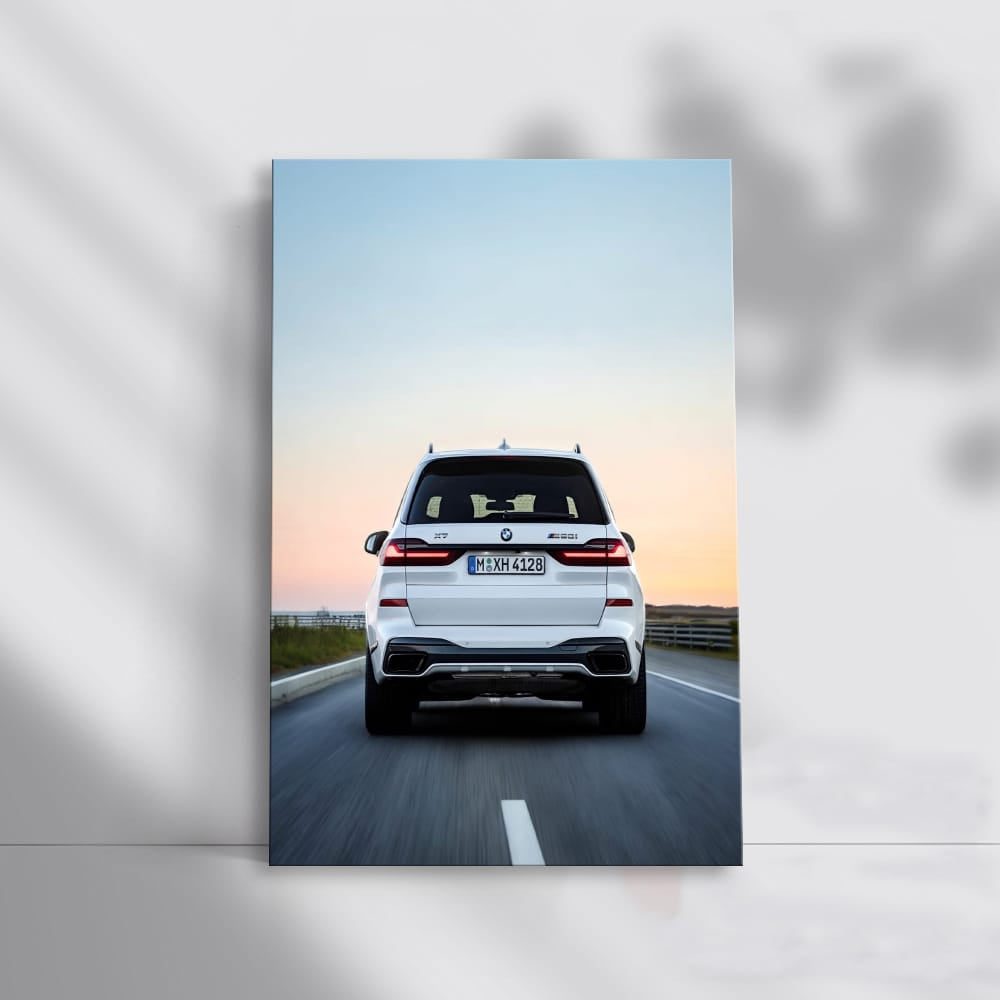 Rear View of Elegant White BMW X7 M50 - Power Meets Style