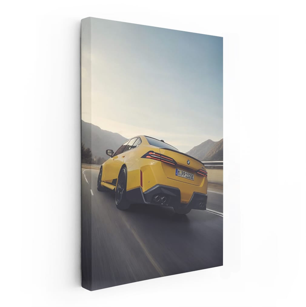 Yellow BMW M5 G90 Cruising Mountain Roads - Power and Elegance