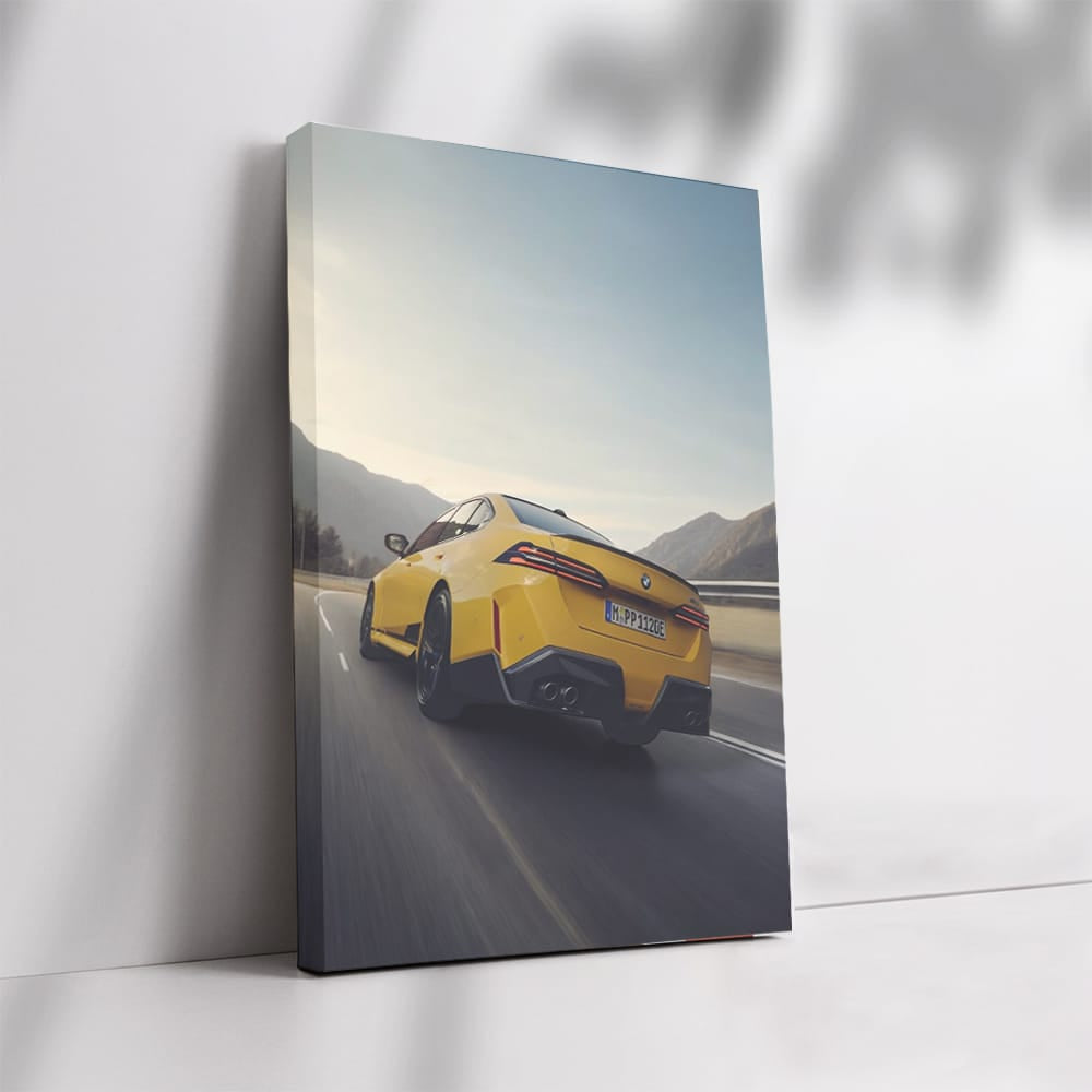 Yellow BMW M5 G90 Cruising Mountain Roads - Power and Elegance