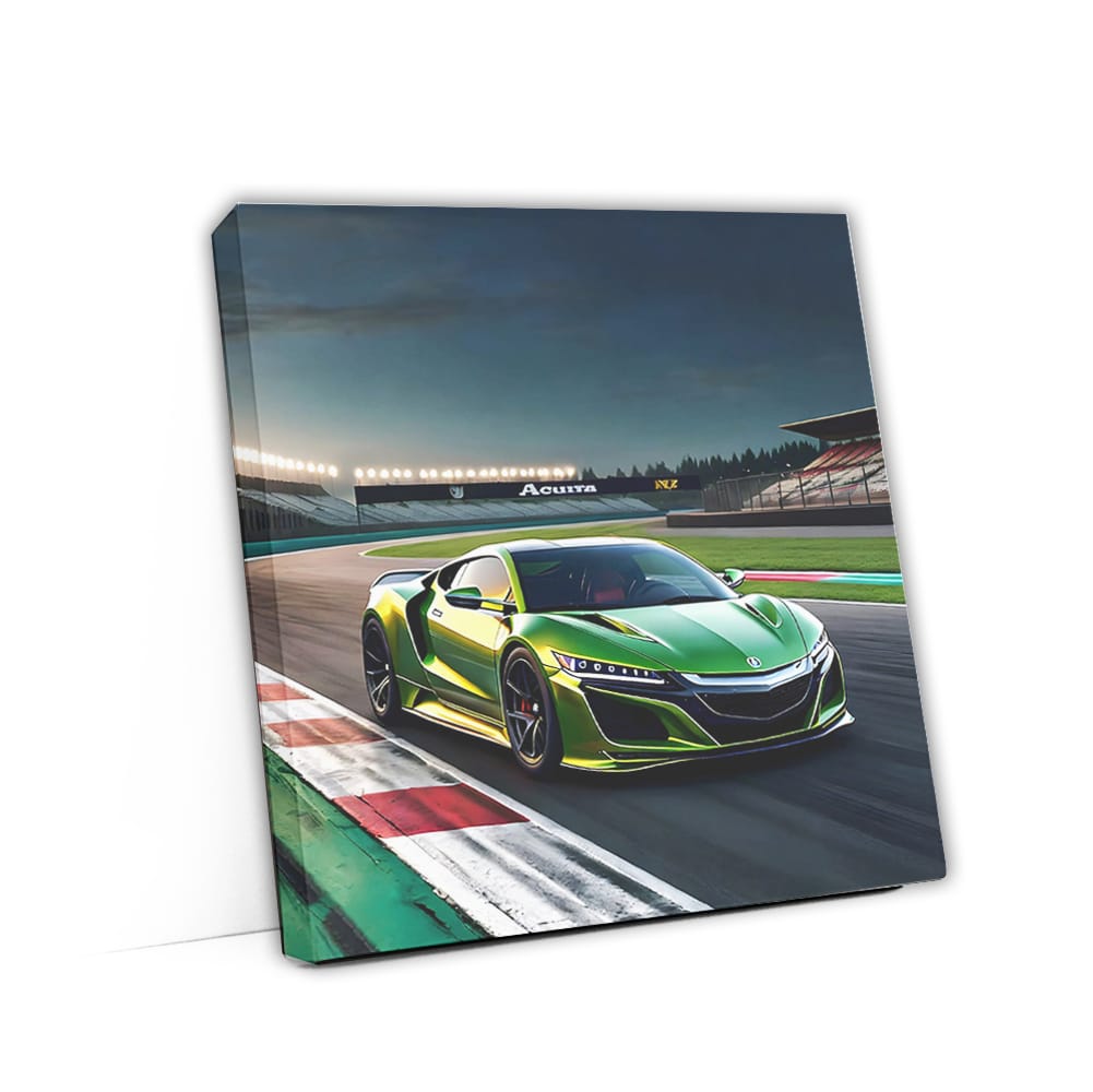 Green Acura NSX on Track - Precision and Power