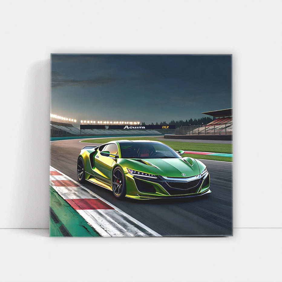 Green Acura NSX on Track - Precision and Power
