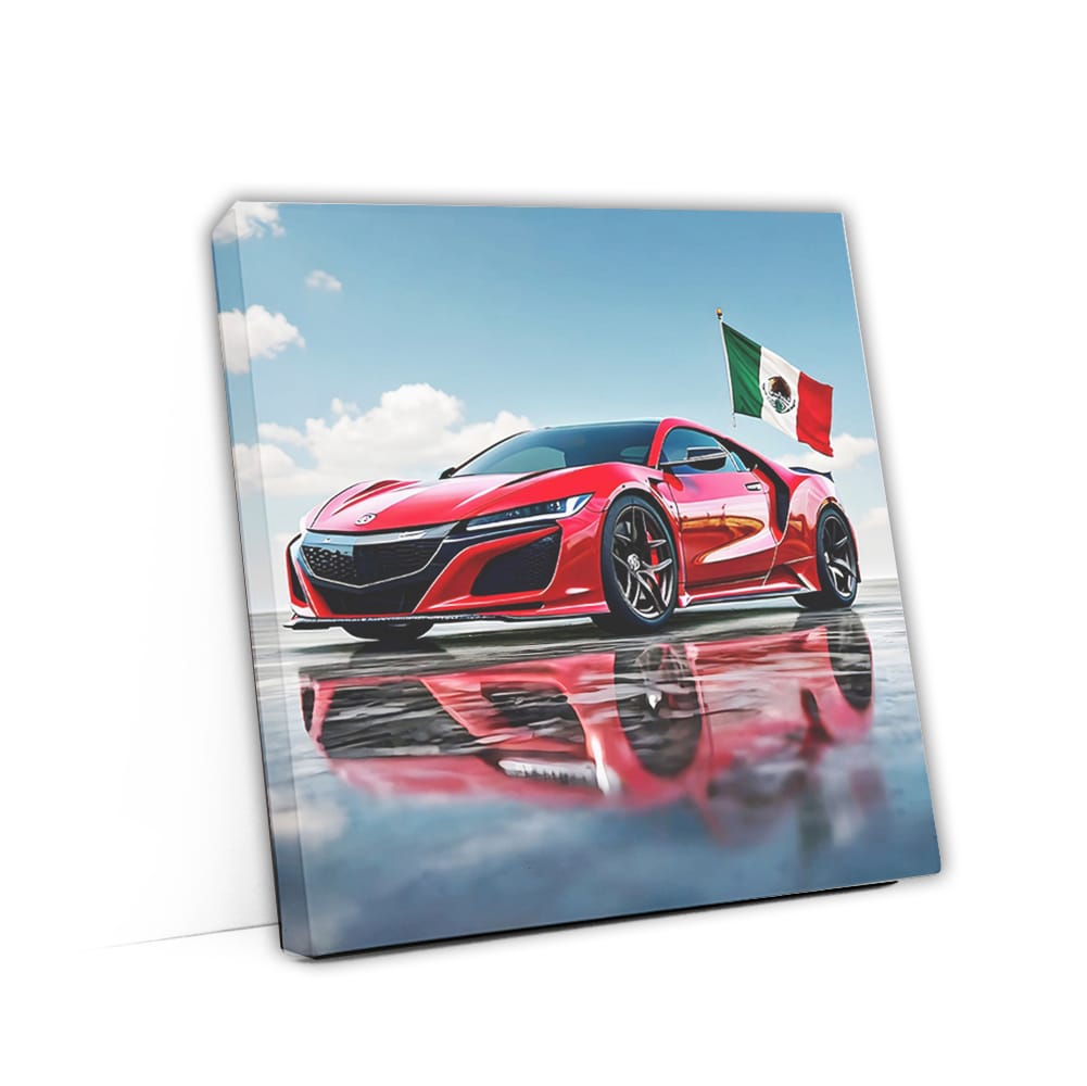 Red Acura NSX with Mexican Flag - Speed Meets Elegance