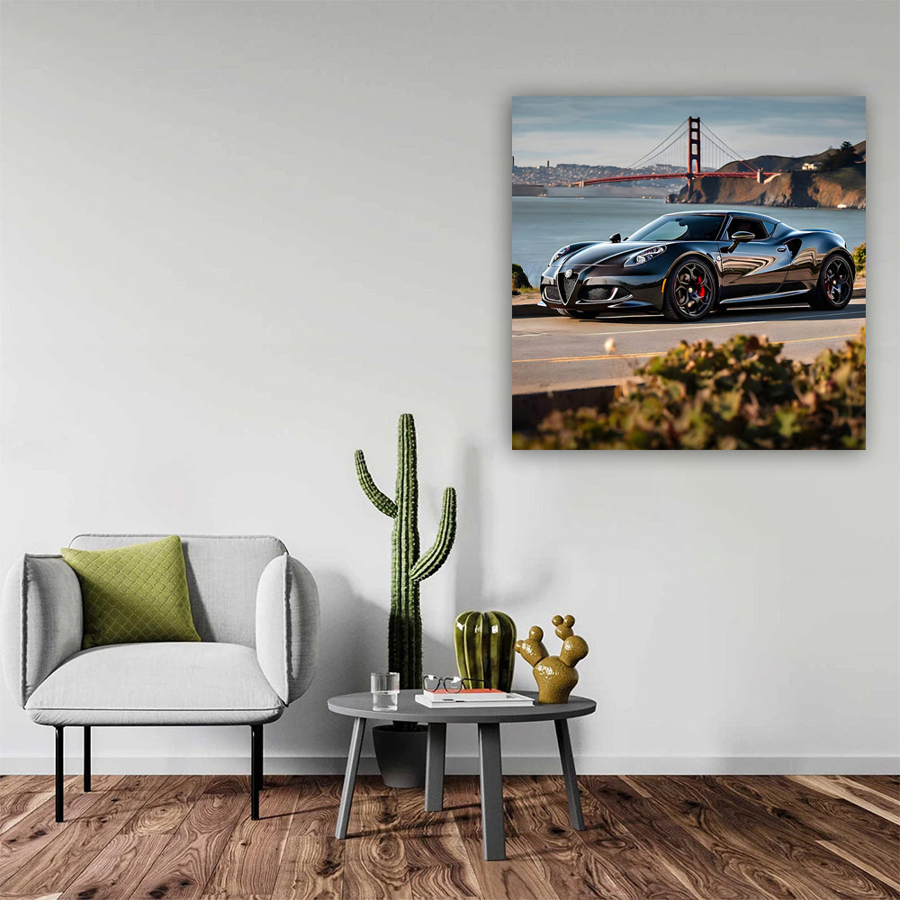 Black Alfa Romeo 4C in San Francisco - Sleek Italian Style