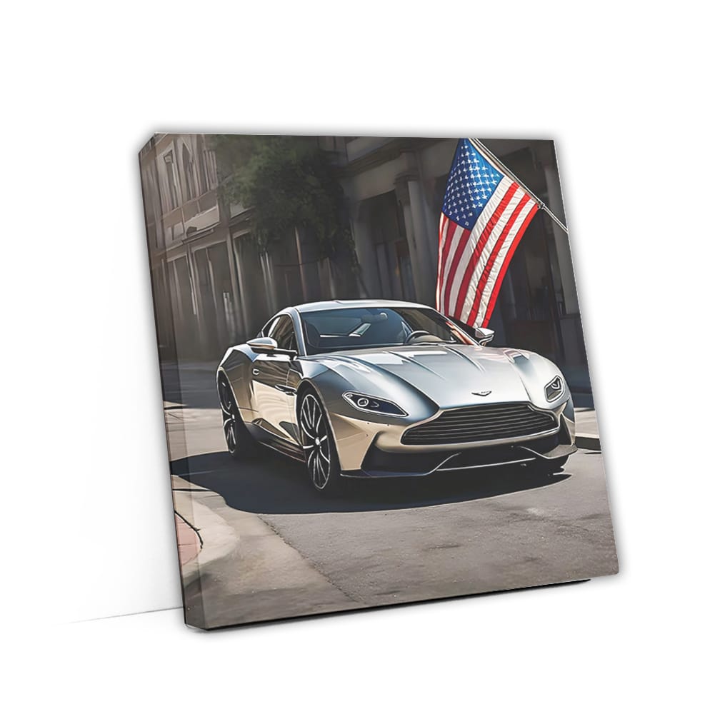 Aston Martin DB11 Silver with US Flag - Icon of Elegance