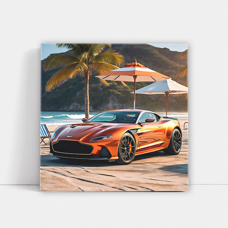 Aston Martin DBS Superleggera: Orange Elegance by Beach