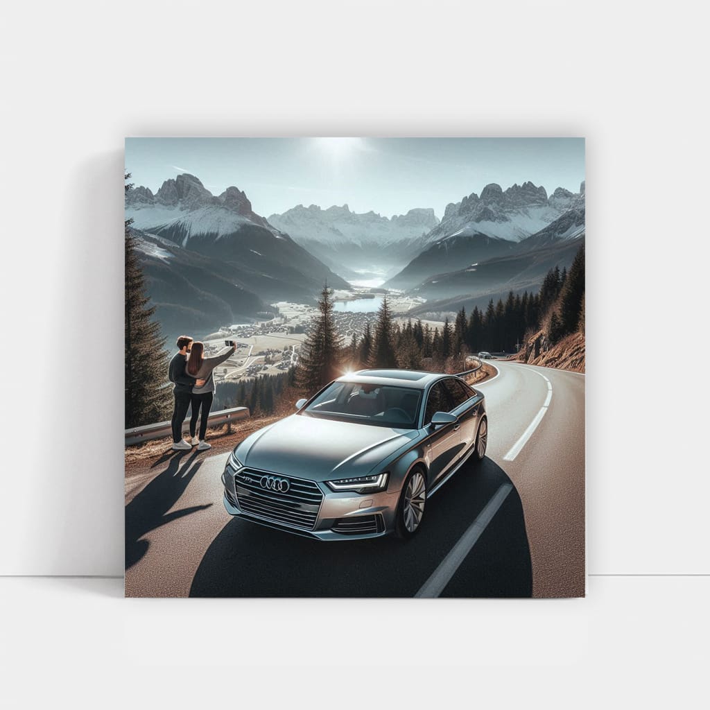 Audi A6 in Mountain Scene - Elegance Meets Performance