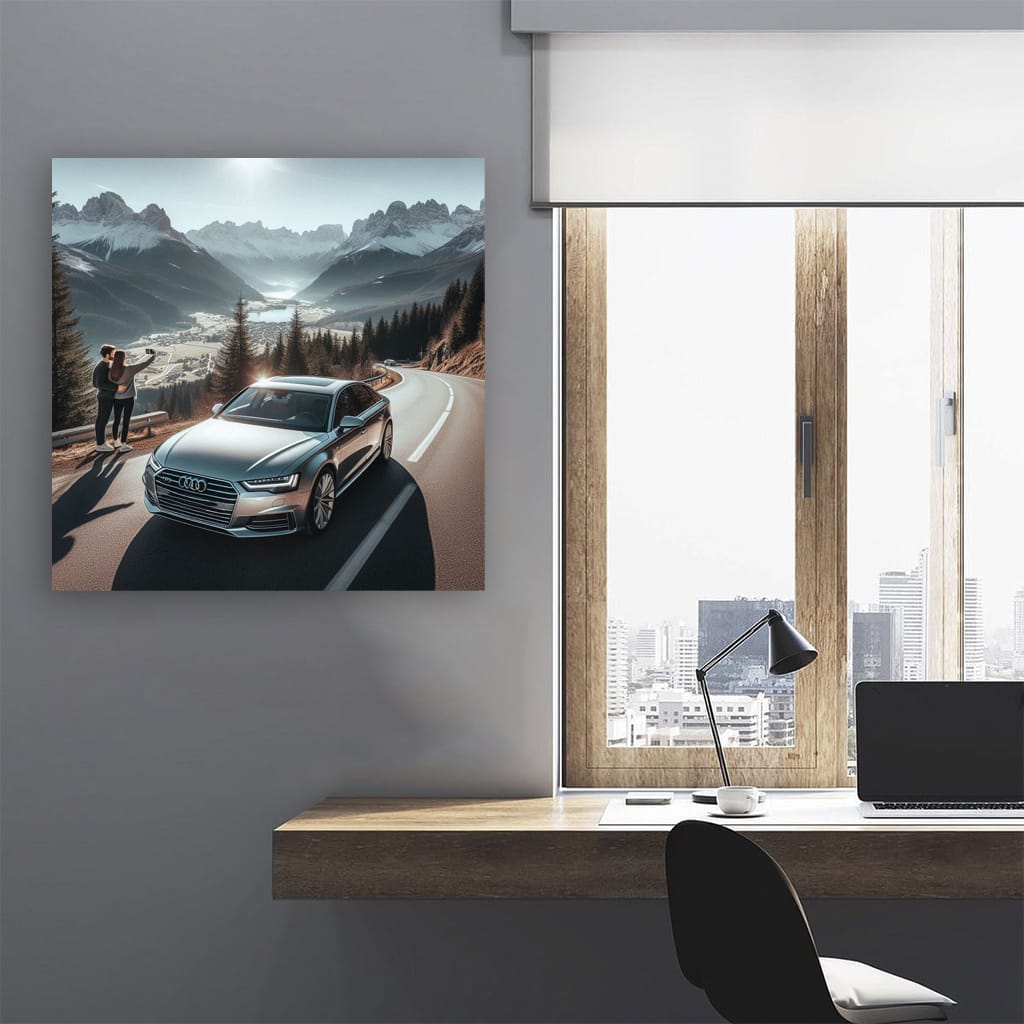 Audi A6 in Mountain Scene - Elegance Meets Performance