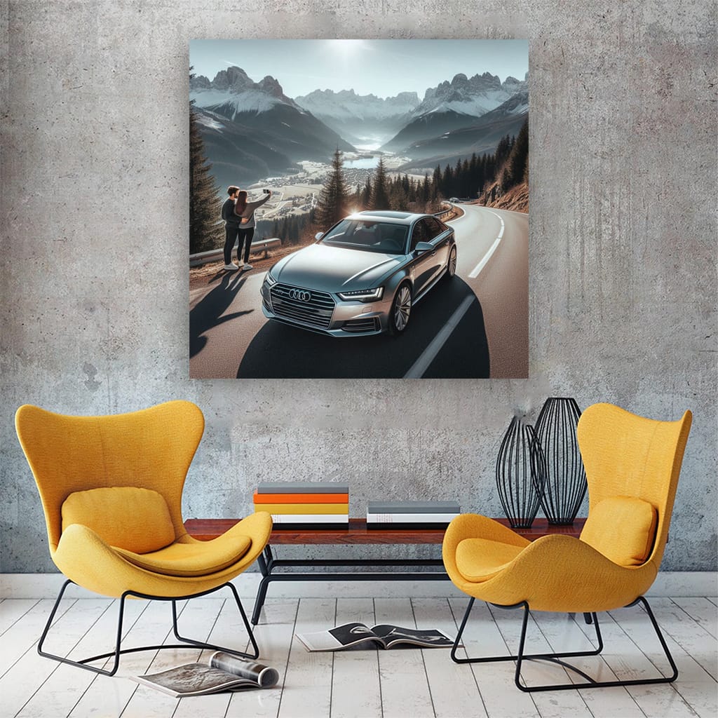 Audi A6 in Mountain Scene - Elegance Meets Performance