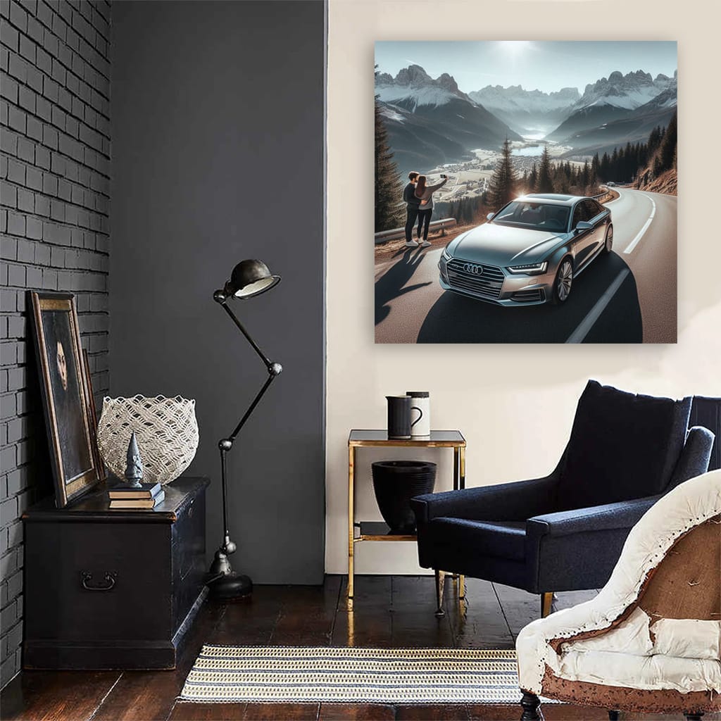 Audi A6 in Mountain Scene - Elegance Meets Performance