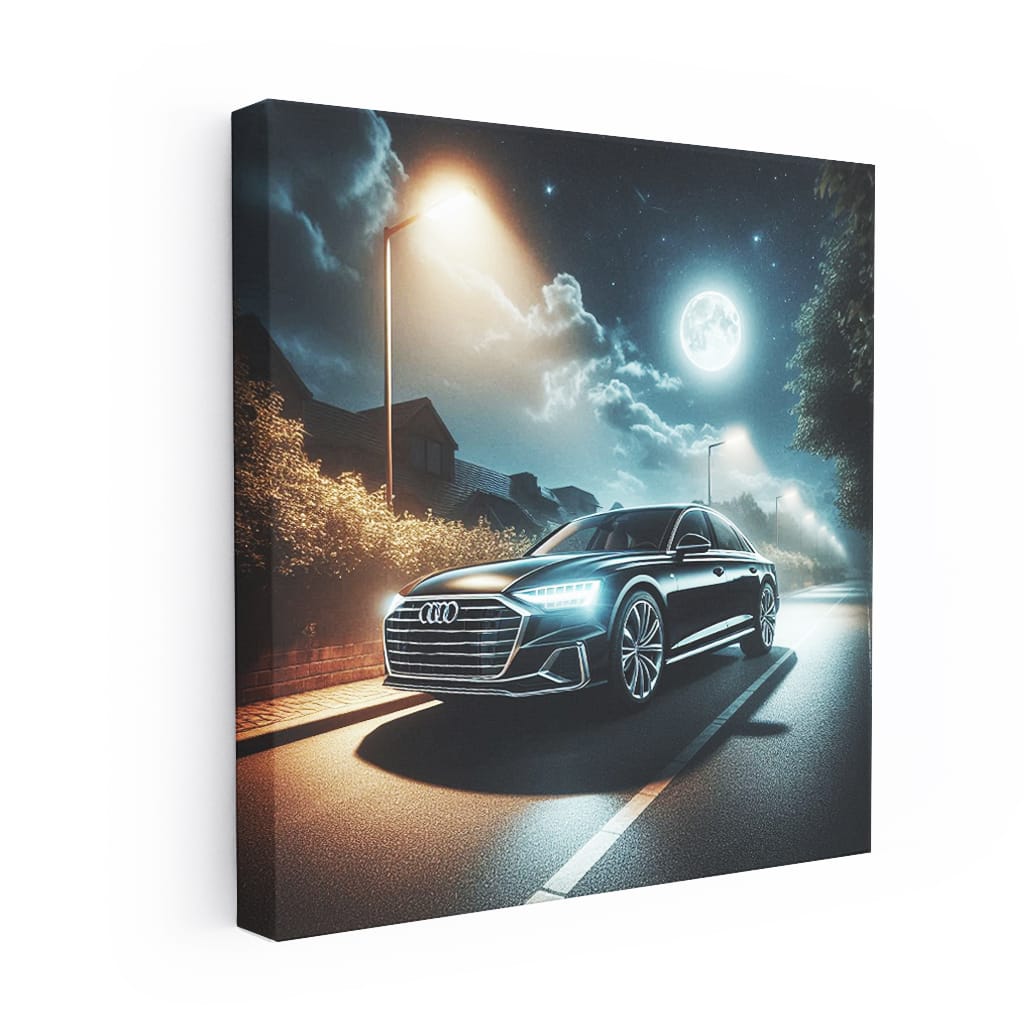 Audi A8 Night Drive - Sleek Luxury Under Moonlight