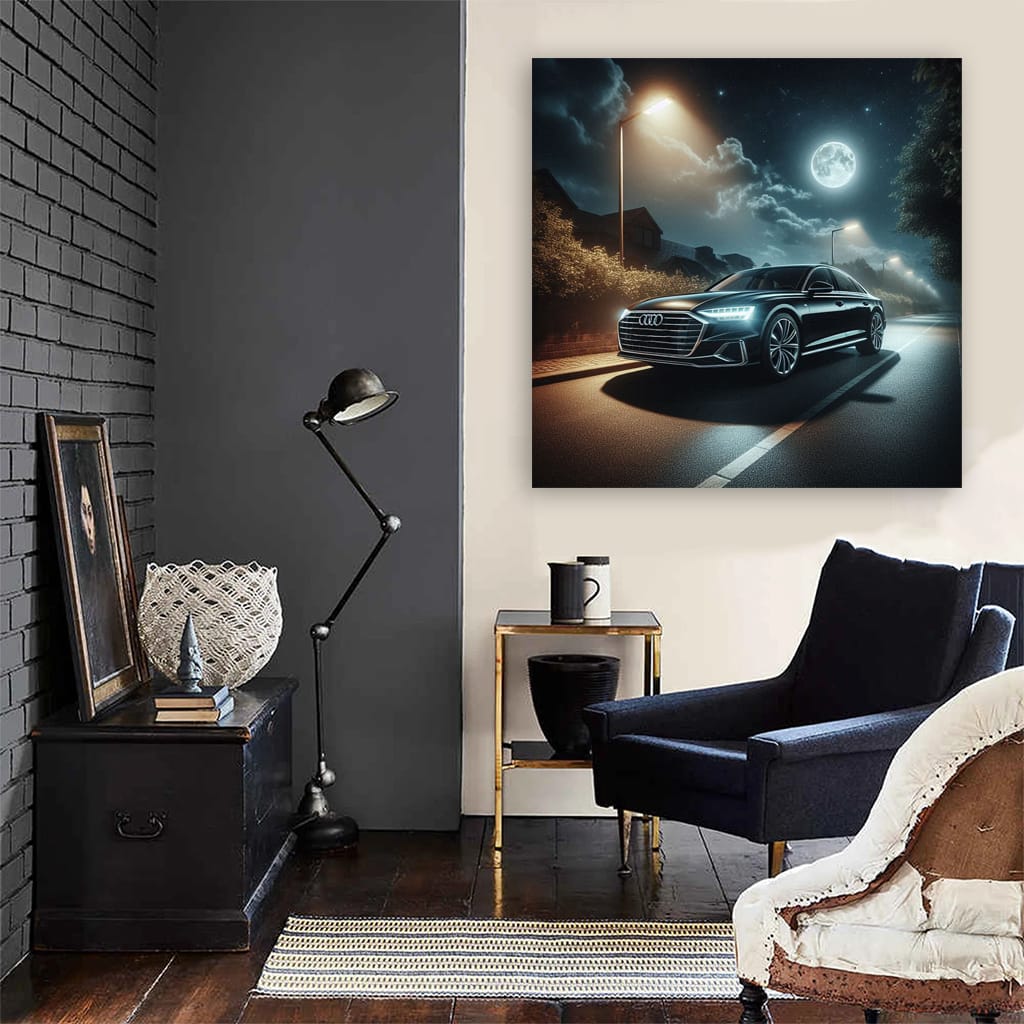 Audi A8 Night Drive - Sleek Luxury Under Moonlight