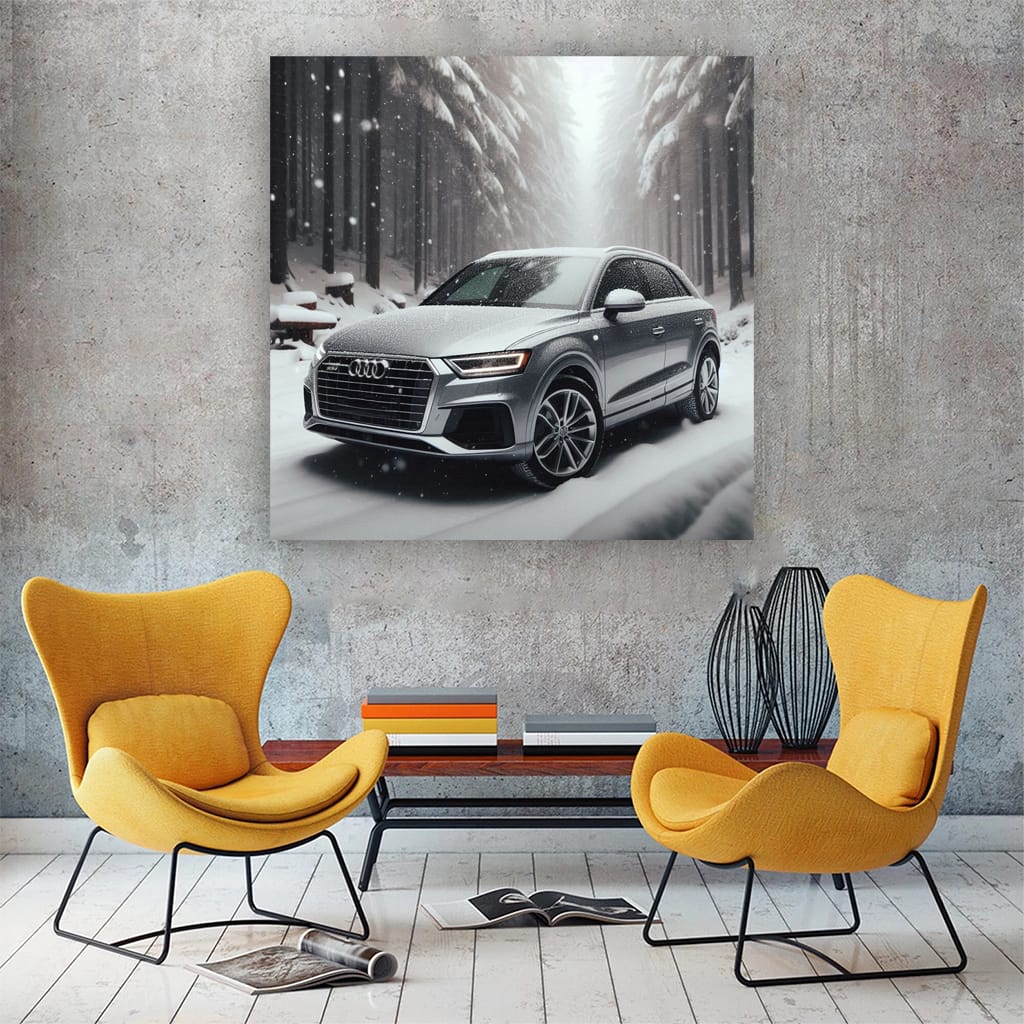 Audi Q3 Navigating Snowfall: Compact Luxury Performance