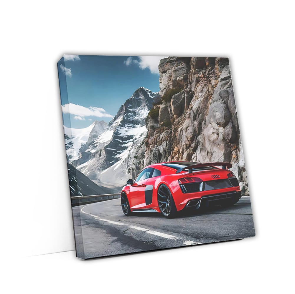 Red Audi R8 in Mountain - Sleek Power and Performance