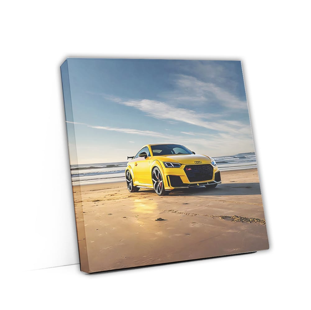 Audi TT RS in Yellow on Beach - Sleek and Sporty Style