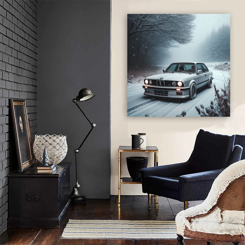 BMW E30 3 Series in Snowfall - Iconic Winter Performance