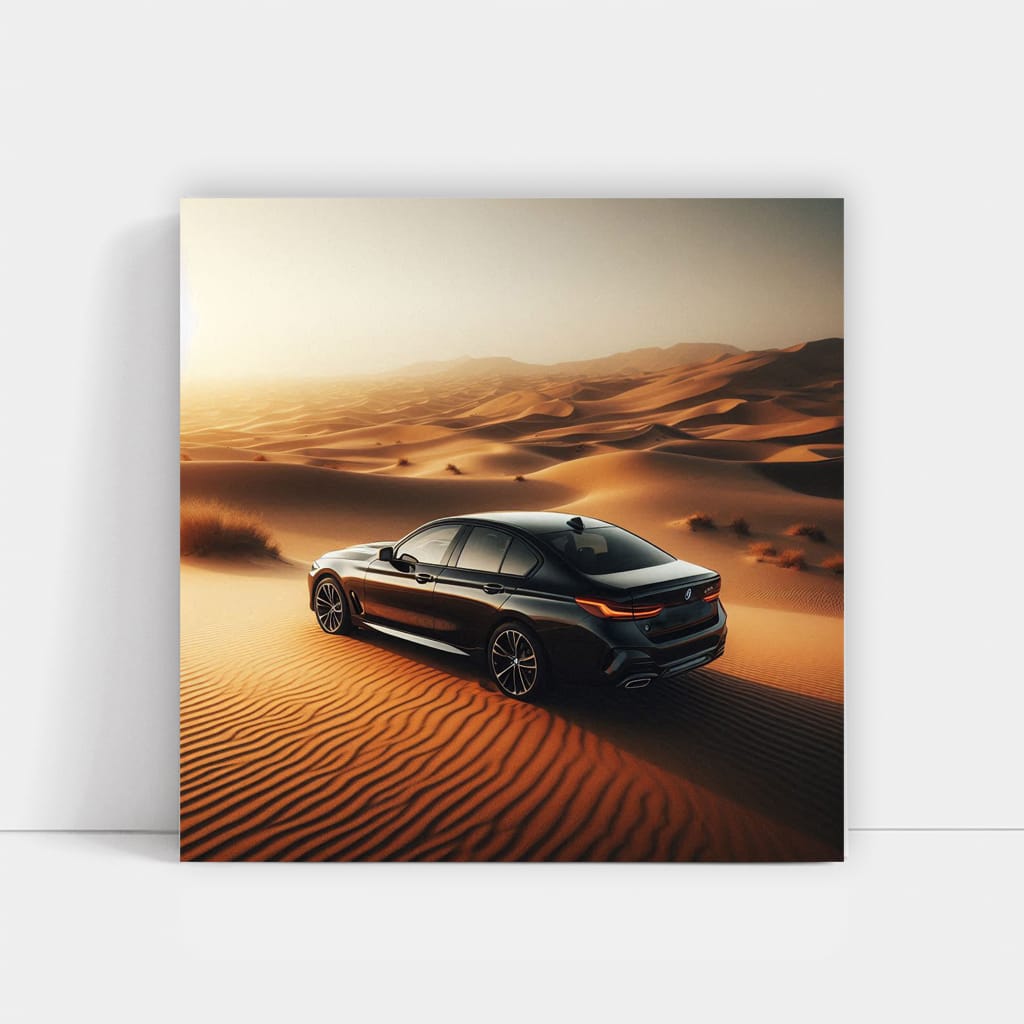 Sleek Black BMW 2 Series in Desert - Elegance and Power