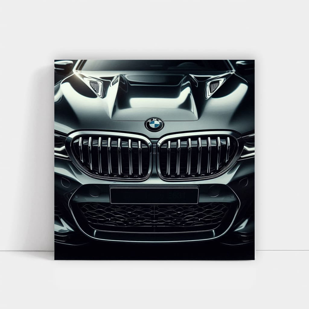 Front View of Black BMW - Sleek Elegance in Motion