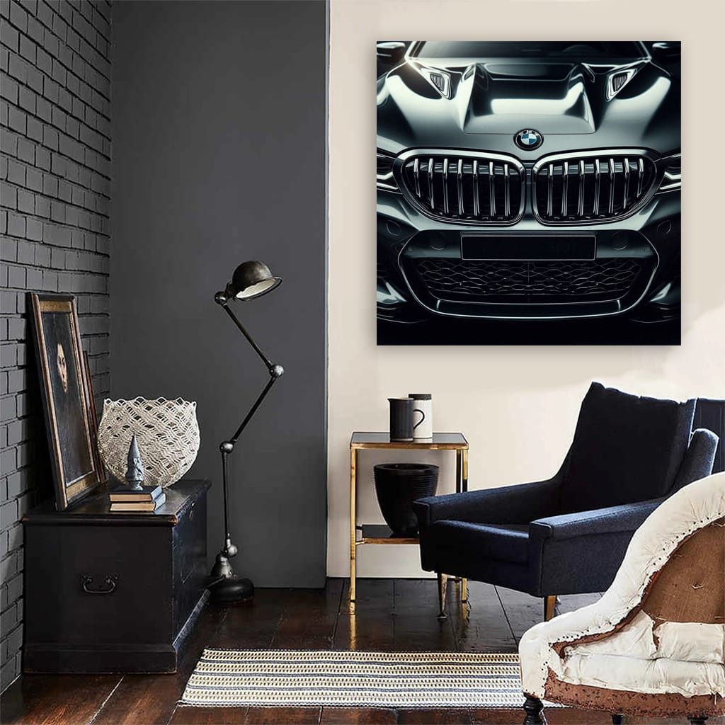 Front View of Black BMW - Sleek Elegance in Motion