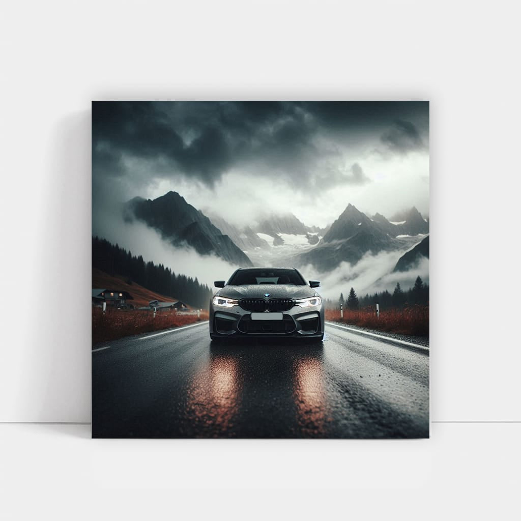BMW in Gray Overcast Weather - Elegance in Motion