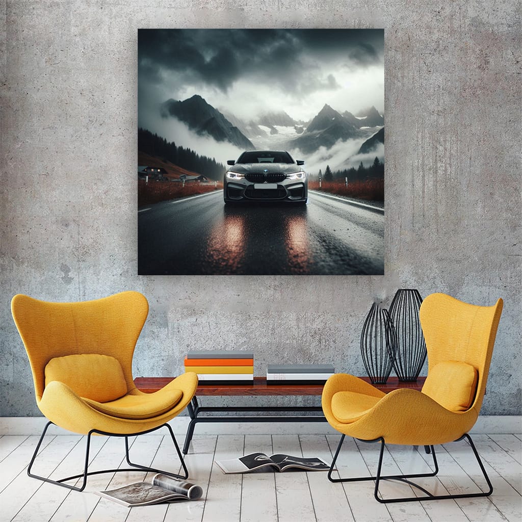 BMW in Gray Overcast Weather - Elegance in Motion