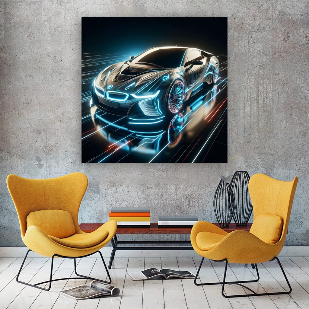 Abstract BMW i8 - Futuristic Elegance in Motion