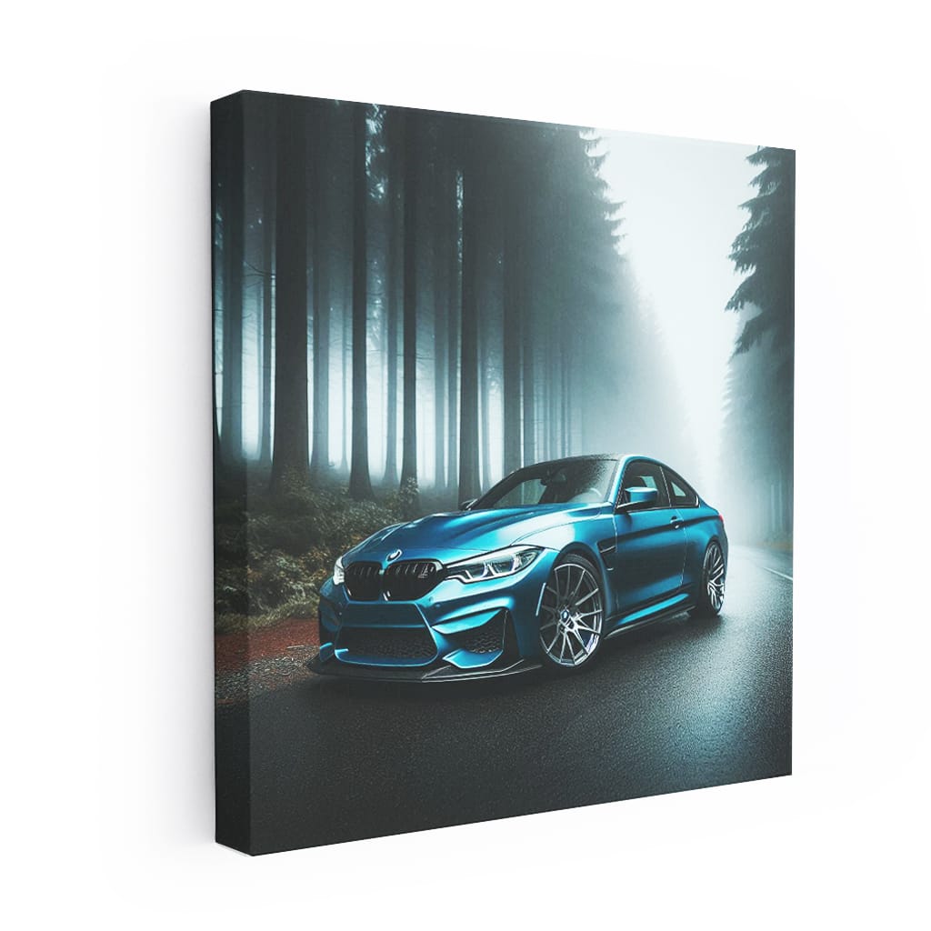 BMW M4 Blue in Fog - Dynamic and Bold Performance