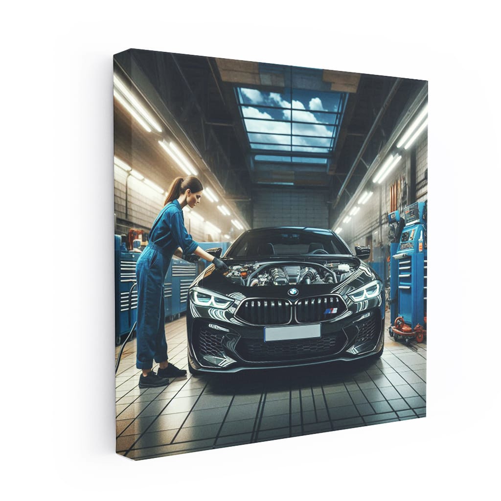 BMW M8 in Garage - Power, Luxury, and Style Unleashed