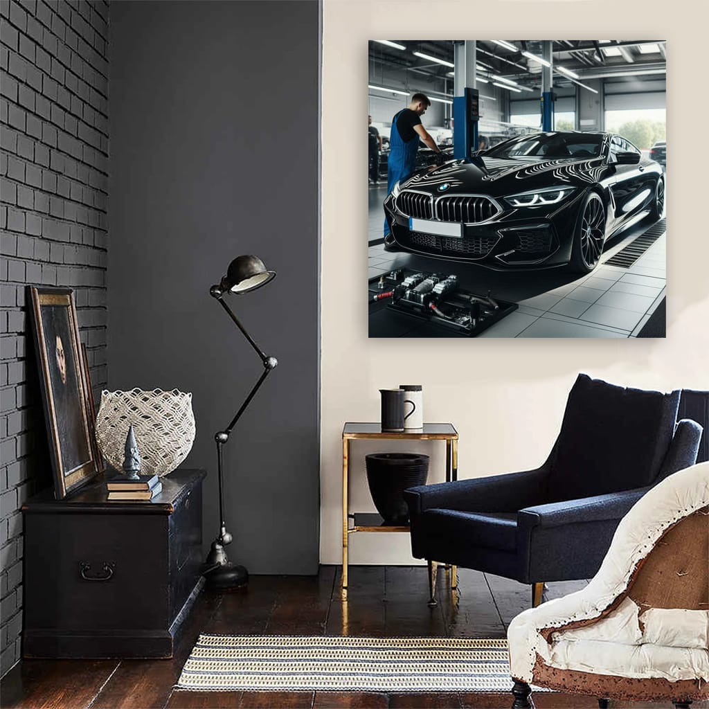 BMW M8 in Garage - Power Meets Elegance