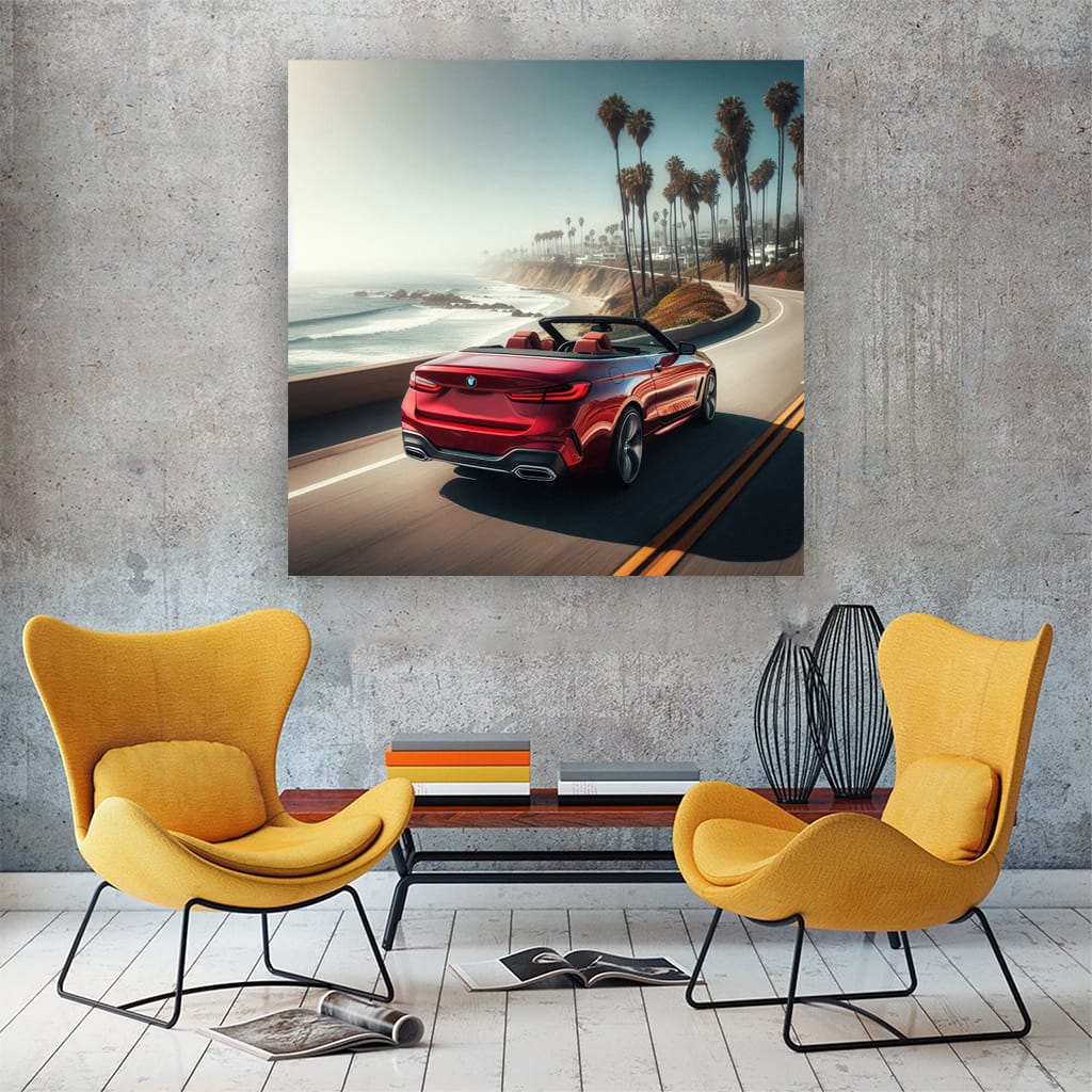 Red BMW Cabrio in Sunny Weather - Stylish Freedom