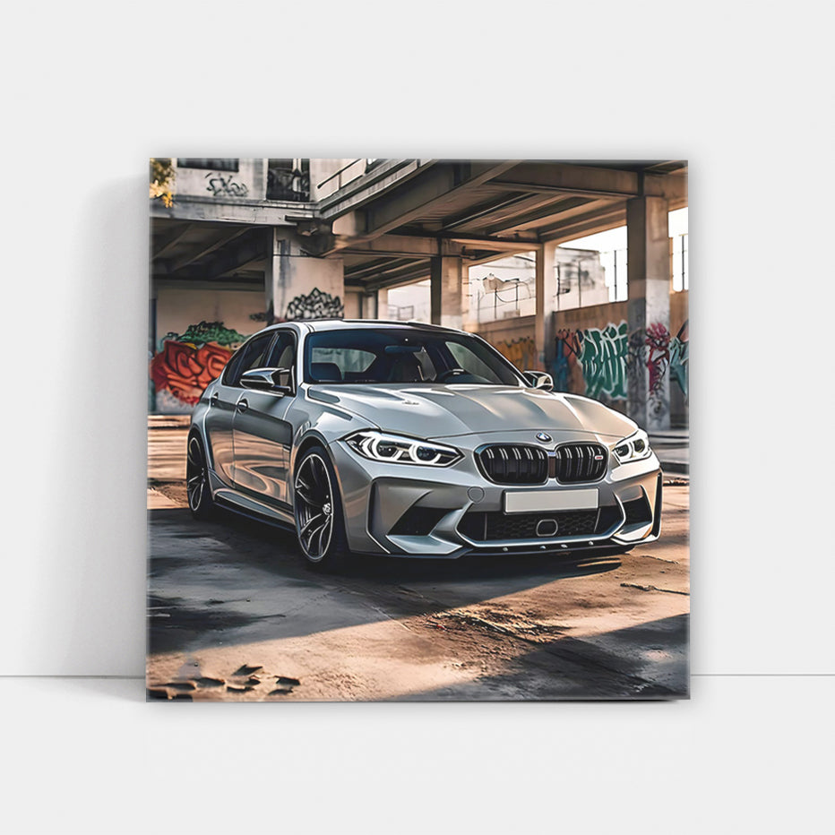 Grey BMW M3 in Urban Setting - Iconic Performance Machine