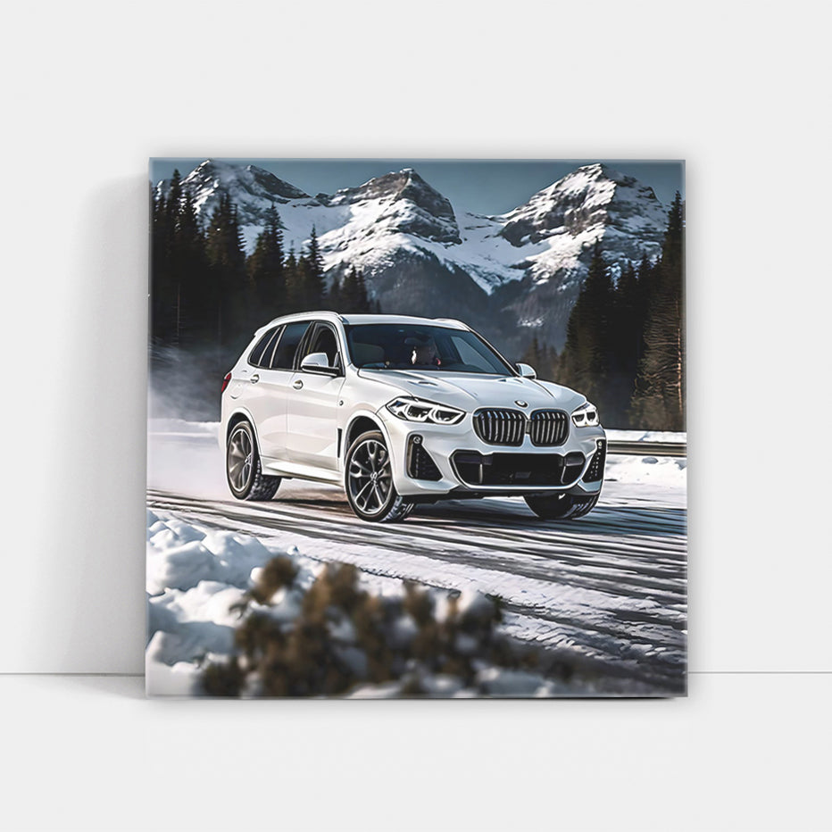 BMW X5 Drifting in Snow: White Winter Adventure Beast