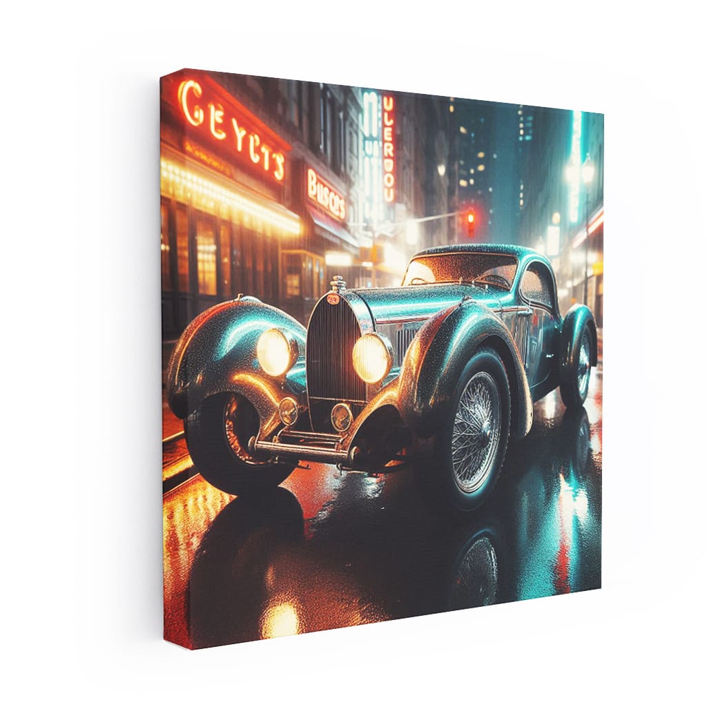 Vintage Bugatti Night Drive - Timeless Elegance in Motion