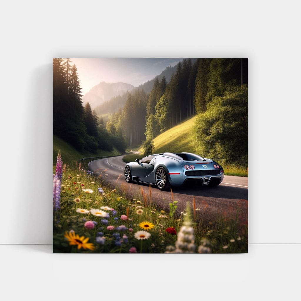 Dynamic Bugatti Veyron in Valley - Speed and Elegance
