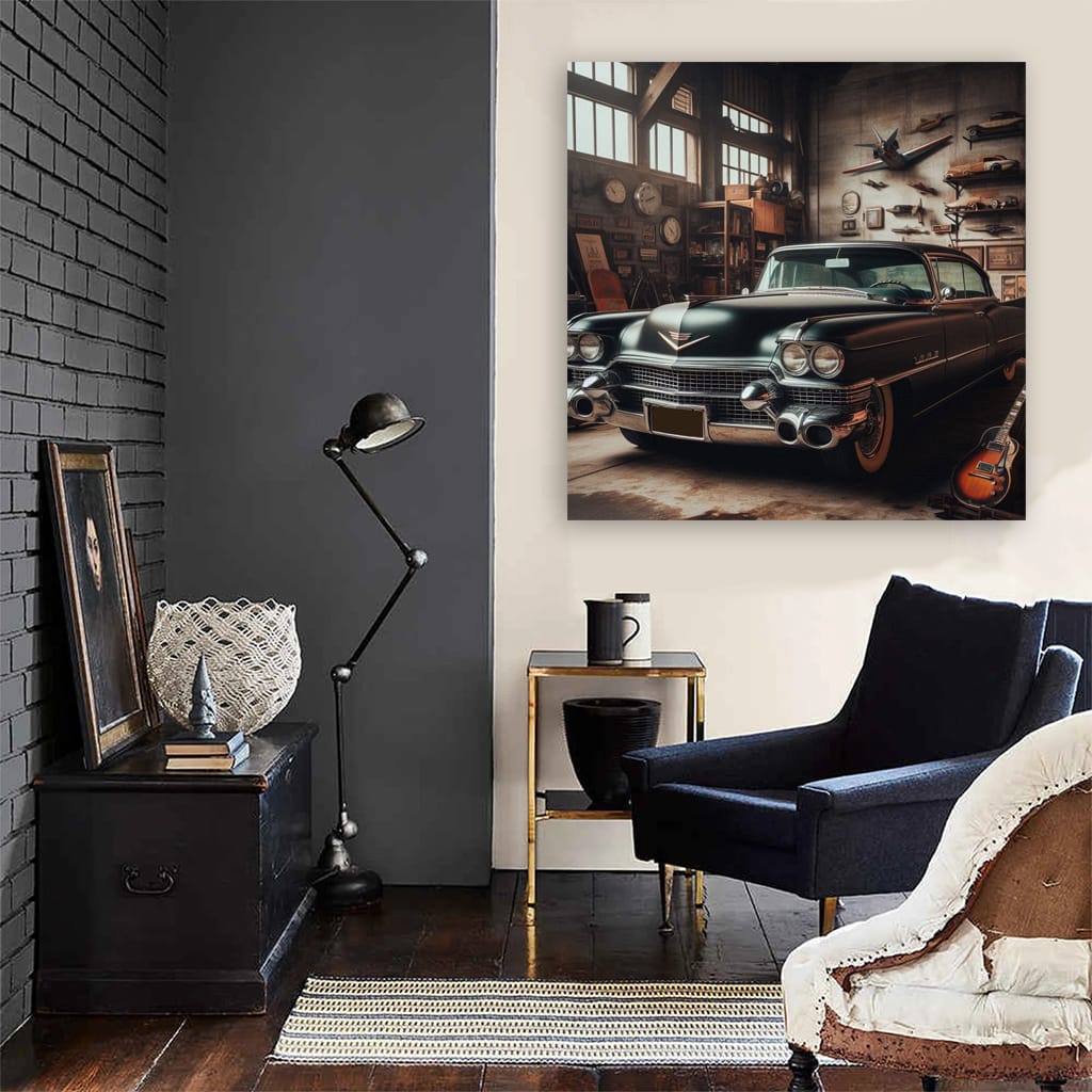 Vintage Cadillac in Old Garage - Timeless Elegance