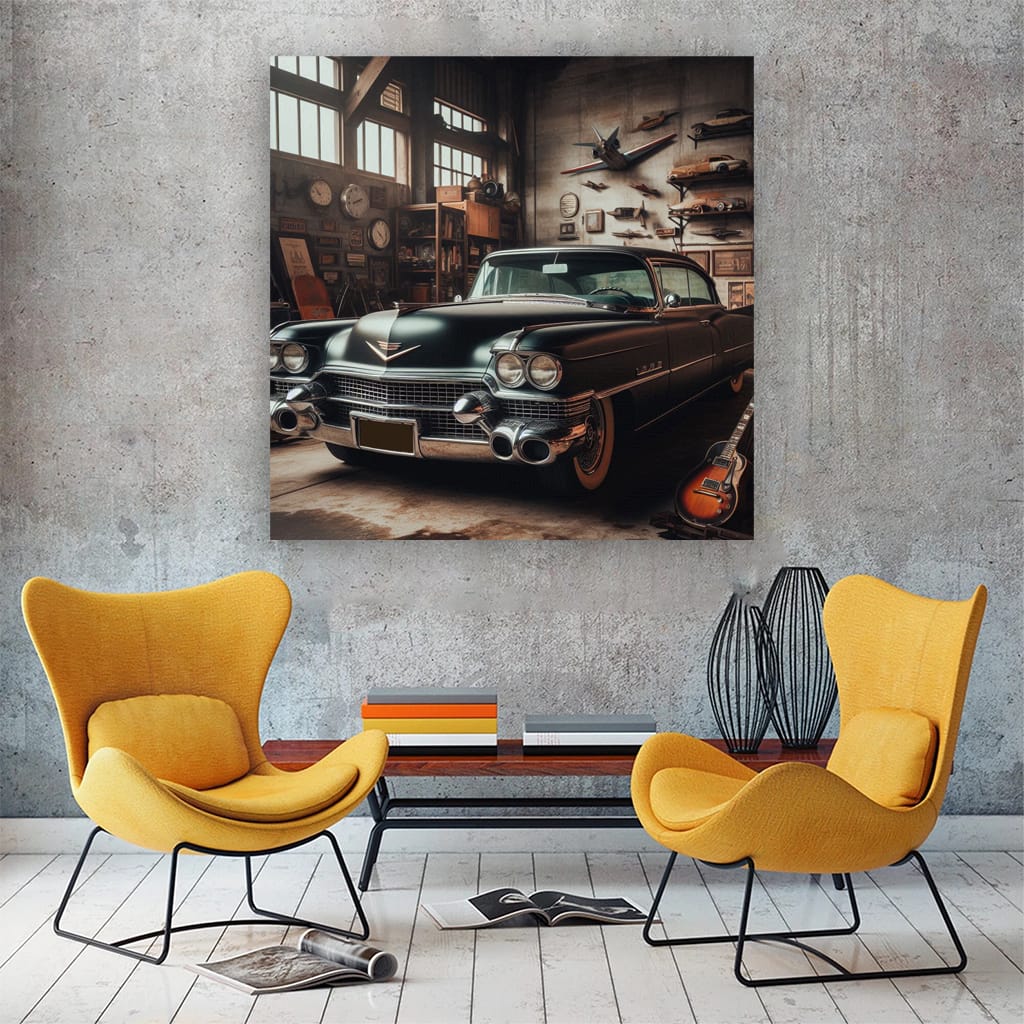 Vintage Cadillac in Old Garage - Timeless Elegance