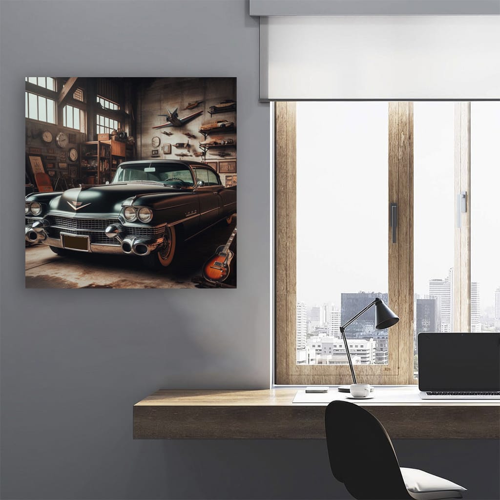 Vintage Cadillac in Old Garage - Timeless Elegance