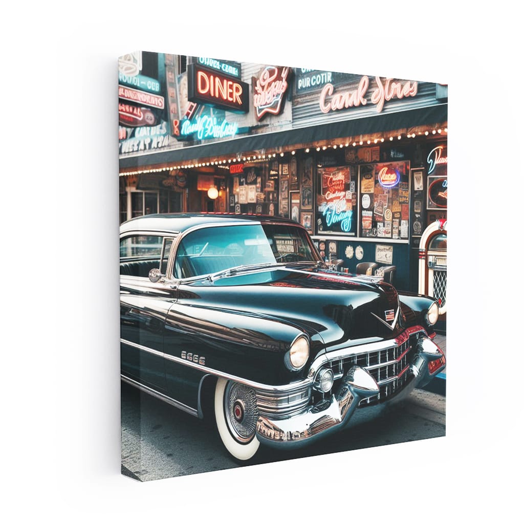 Vintage Cadillac in Retro Paint - Classic Elegance on Wheels