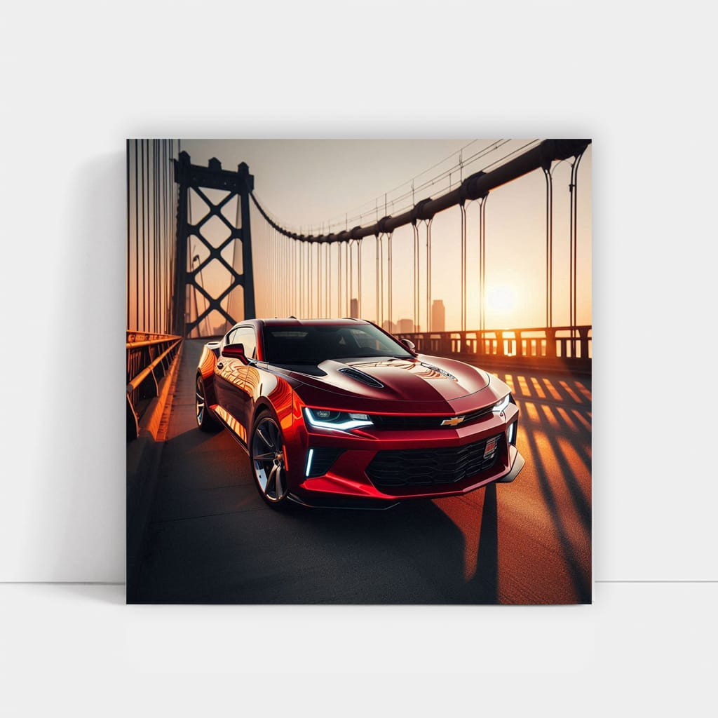 Chevrolet Camaro on Bridge - Bold, Dynamic, Iconic