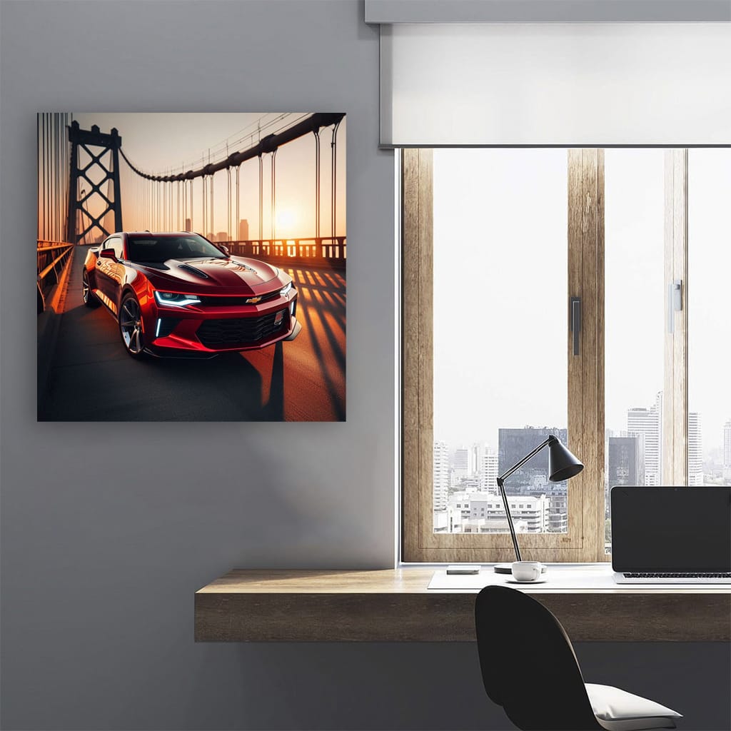 Chevrolet Camaro on Bridge - Bold, Dynamic, Iconic