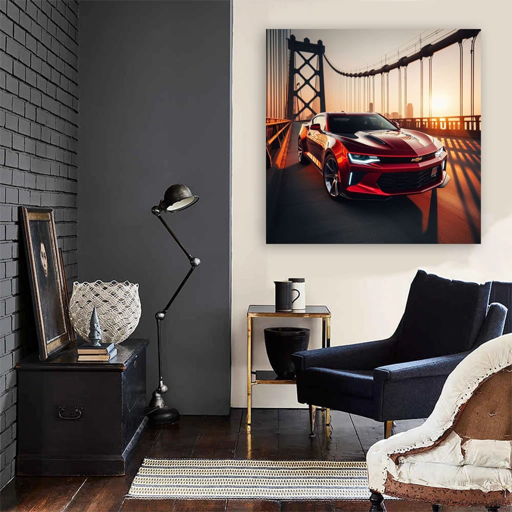 Chevrolet Camaro on Bridge - Bold, Dynamic, Iconic