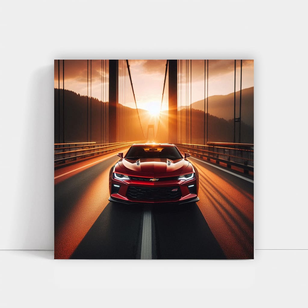 Chevrolet Camaro on Bridge - Bold and Dynamic Ride