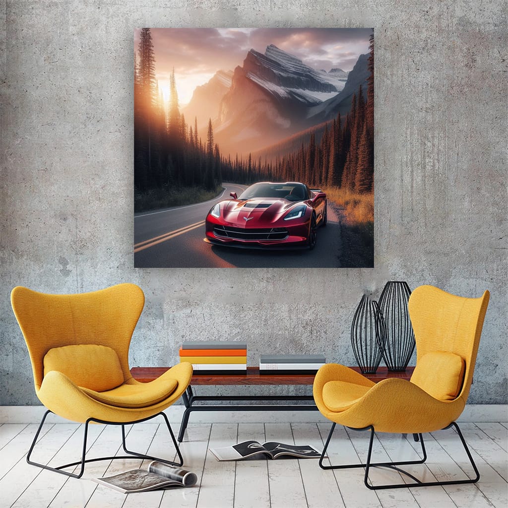 Chevrolet Corvette on Mountain - Power, Performance, Precision
