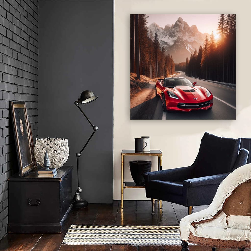 Chevrolet Corvette on Mountain Drive - Power and Elegance