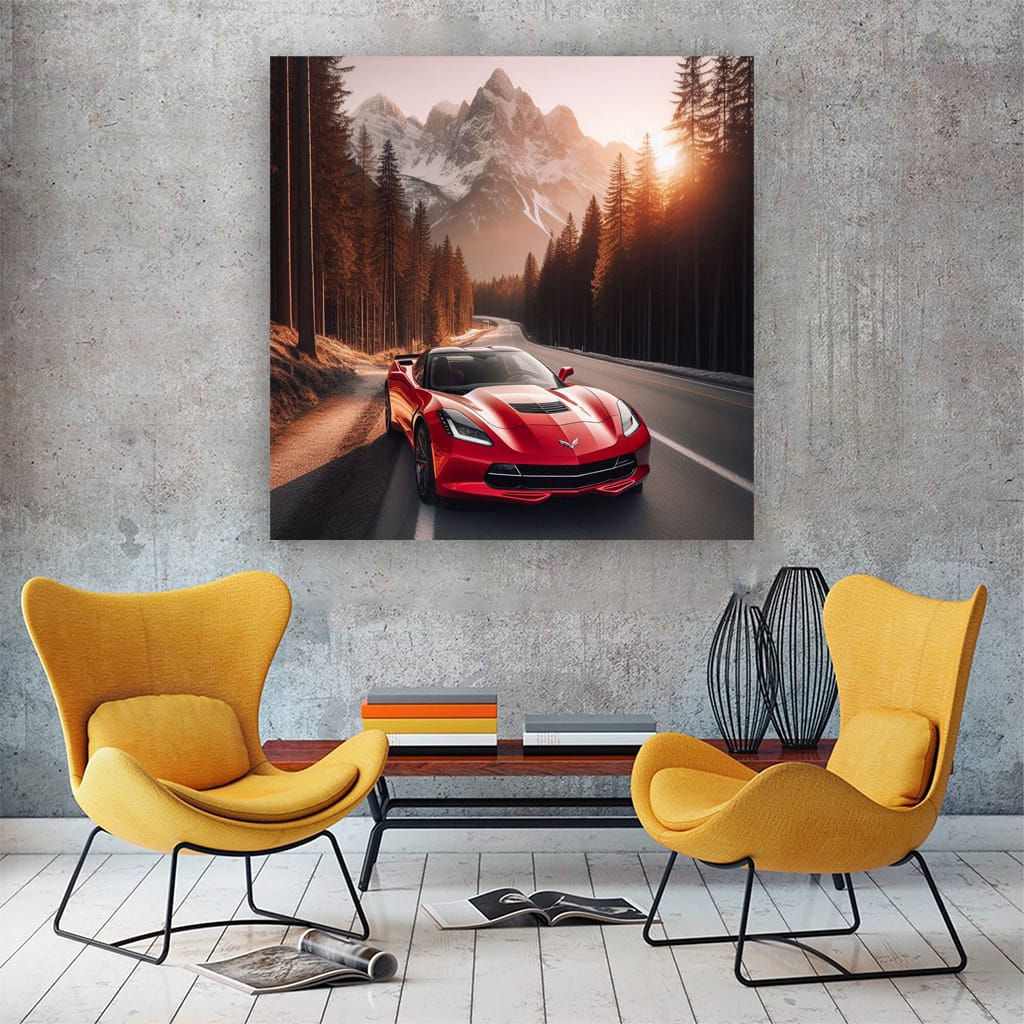 Chevrolet Corvette on Mountain Drive - Power and Elegance