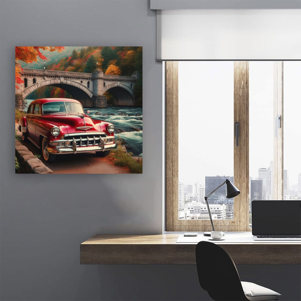 Vintage Chevrolet on Bridge - Timeless Classic Beauty