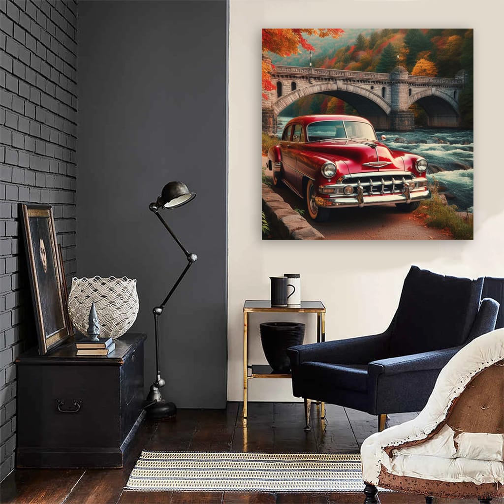 Vintage Chevrolet on Bridge - Timeless Classic Beauty